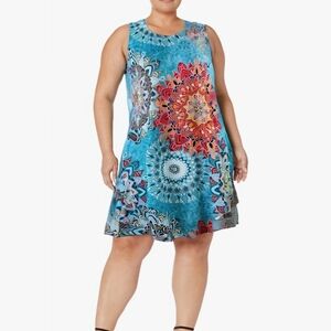 Nwt 3XL SimpleFun Summer Dresses for Women Beach Floral Tshirt Sundress Casual P